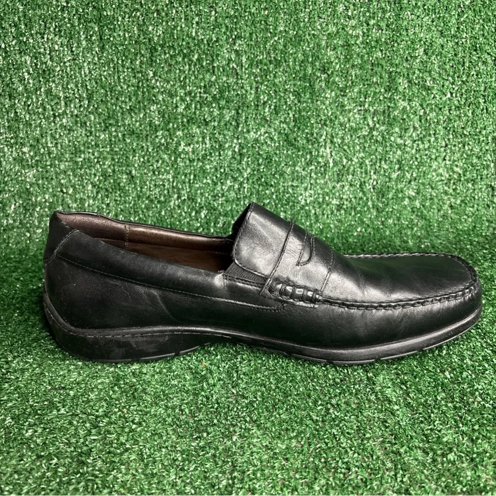 Johnston & Murphy Mens Slip On Black Driving Shoes Loafers Sheep Leather Size 13